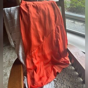 Free People Orange Midi/Maxi Skirt